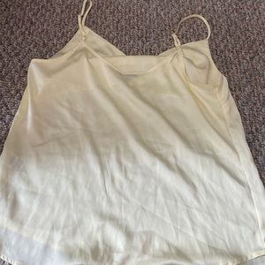 Satin pastel yellow tank top.